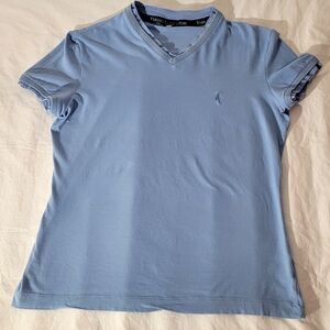 Versace Light Blue Women's V-Neck Top